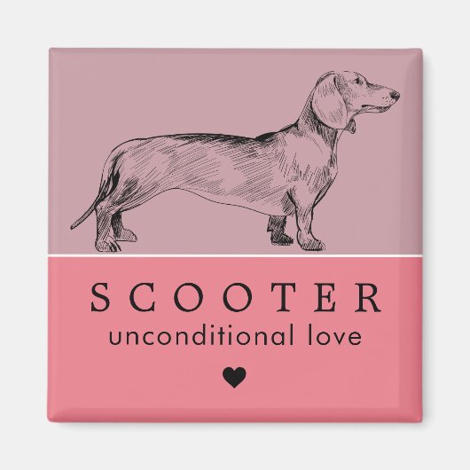 Hund Welpenname Personalisiert Magnet (Vorne)