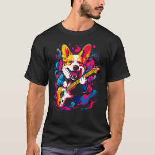 Hund Welsh Corgi Gitarrist T-Shirt