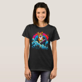Hund Welsh Corgi Surft T-Shirt (Vorne ganz)