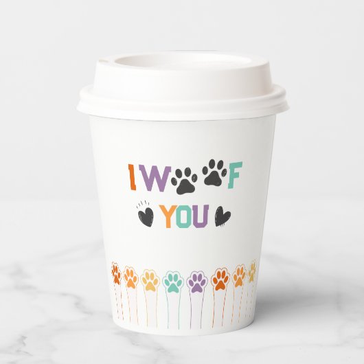Hund Willkommen Party niedliche Paws Pappbecher (Rückseite)