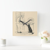 Hund wird älter quadratische wanduhr (Zuhause)