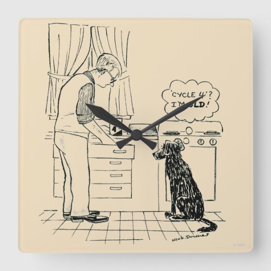 Hund wird älter quadratische wanduhr (Vorderseite)