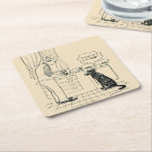 Hund wird älter rechteckiger pappuntersetzer (angewinkelt)