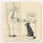 Hund wird älter rechteckiger pappuntersetzer (Vorderseite)