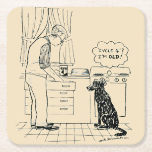 Hund wird älter rechteckiger pappuntersetzer