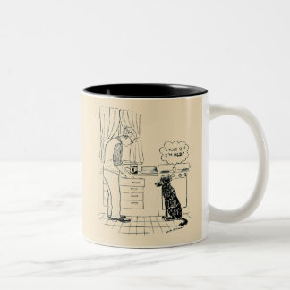 Hund wird älter zweifarbige tasse