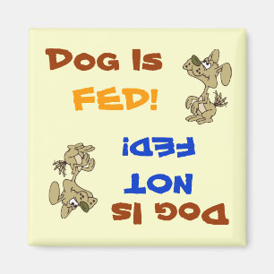 Hund wird Gefüttert/nicht Gefüttert Magnet