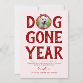 Hund wird Jahr rosa Rosa Foto Weihnachten (Vorderseite)