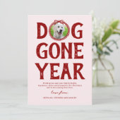 Hund wird Jahr rosa Rosa Foto Weihnachten (Stehend Vorderseite)