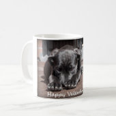 Hund wünscht Happy Valentine's Day Coffee Tasse (Vorderseite Links)