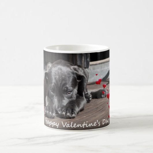 Hund wünscht Happy Valentine's Day Coffee Tasse (Mittel)