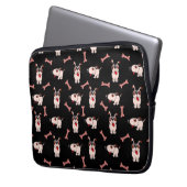 Hund wurde Niedlich - auf schwarz Laptopschutzhülle (Vorderseite Links)