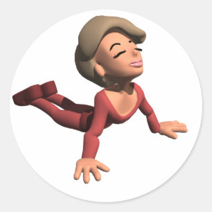 Hund-Yoga-Pose Runder Aufkleber