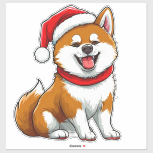 Hund zu Weihnachten Aufkleber