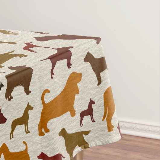 Hund züchtet Silhouette-Muster Tischdecke (Beispiel)