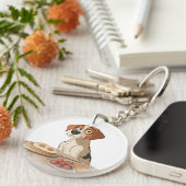 Hund zum Frühstück Schlüsselanhänger (Vorderseite rechts)