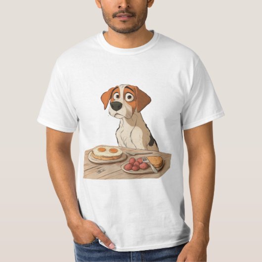 Hund zum Frühstück T-Shirt (Vorderseite)