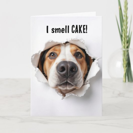 Hund zum Geburtstag im Papierloch Karte (Vorderseite)