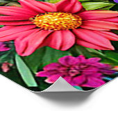 Hund zum Geburtstag mit Kuchen und Ballons Poster (Ecke)