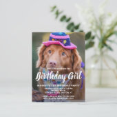 Hund zum Geburtstag Personalisiertes Tier Foto Ein Postkarte (Stehend Vorderseite)