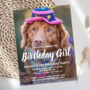 Hund zum Geburtstag Personalisiertes Tier Foto Ein Postkarte