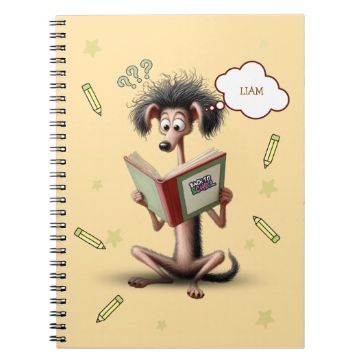 Hund zurück in die Schule Kinder Personalisiert Notizblock (Vorderseite)
