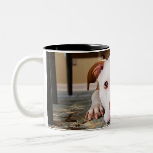 Hund Zweifarbige Tasse (Links)