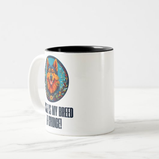 Hund Zweifarbige Tasse (Vorderseite Links)