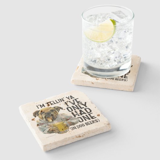 Hundbier Steinuntersetzer (Seitenansicht)