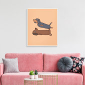 Hundbild der Wurst | Lieblicher Hund Leinwanddruck (Insitu (Wohnzimmer))