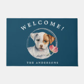 Hündchen | addieren Ihr Familienname-Willkommen Fußmatte (Vorderseite)