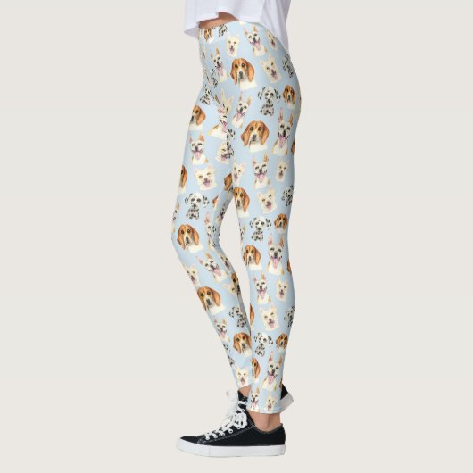 Hündchen-Aquarell-Muster Leggings (Links)
