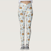 Hündchen-Aquarell-Muster Leggings (Vorderseite)