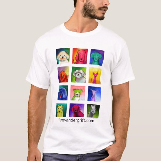 Hündchen Dutzend, leevandergrift.com T-Shirt (Vorderseite)