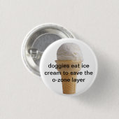 Hündchen essen Eiscreme Button (Vorne & Hinten)