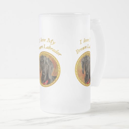 Hündchen-Hund Mattglas Bierglas (VorderseiteRechts)