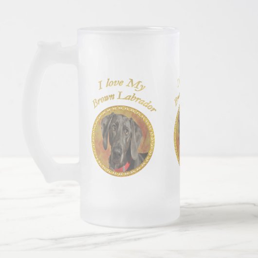 Hündchen-Hund Mattglas Bierglas (Links)