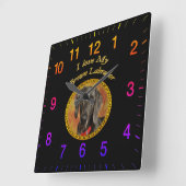 Hündchen-Hund Quadratische Wanduhr (Winkel)