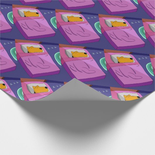 Hündchen im Bett-Packpapier Geschenkpapier (Ecke)