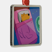 Hündchen in der Bett-Verzierung Silbernes Ornament (Rechts)