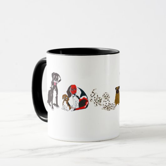 Hündchen in einer Reihen-Tasse Tasse (Vorderseite Links)