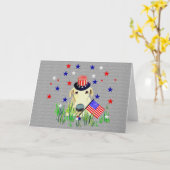 Hündchen Juli 4. Karte (Gelbe Blume)