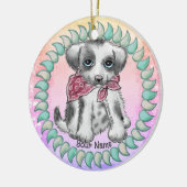 Hundchen keramik ornament (Links)