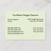 Hündchen-Kindertagesstätte/Hundewanderer Visitenkarte (Rückseite)