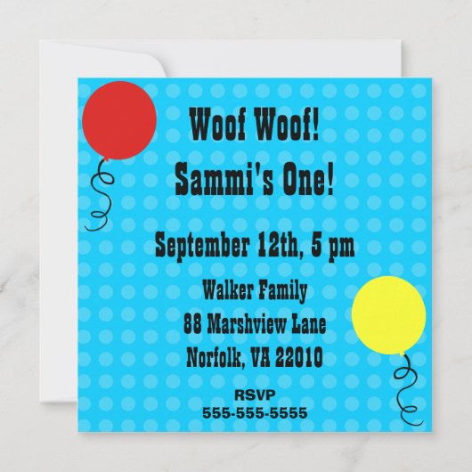 Hündchen kundengebundener Geburtstag lädt ein Einladung (Rückseite)