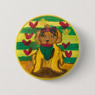 Hündchen "Kunst von Kindern" Button