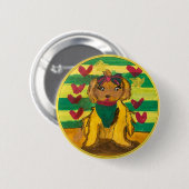 Hündchen "Kunst von Kindern" Button (Vorne & Hinten)