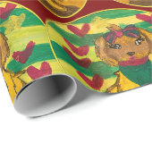 Hundchen "Kunst von Kindern" Geschenkpapier (Rolleneckpunkt)