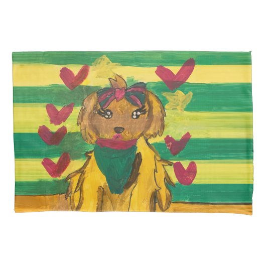Hundchen "Kunst von Kindern" Kissenbezug (Vorderseite)