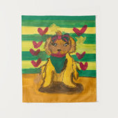 Hundchen "Kunst von Kindern" Wandteppich (Vorderseite)